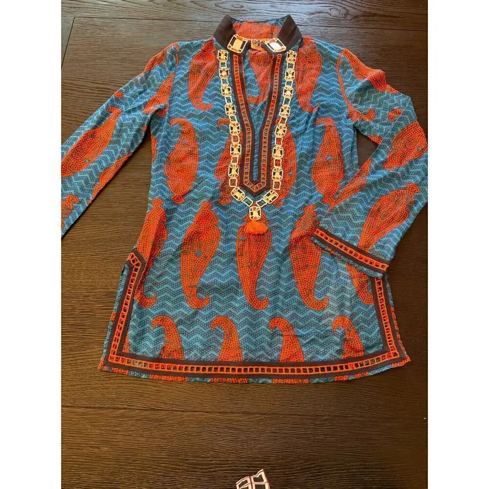 Tory Burch V-Neck Shirt multicolor paisley tunic